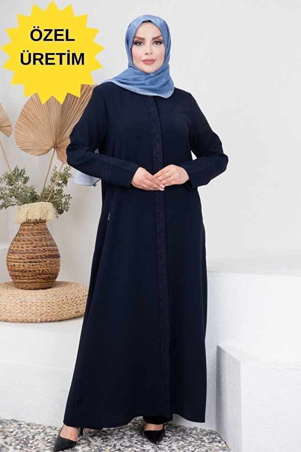 Special Embroidered Ferace Navy Blue