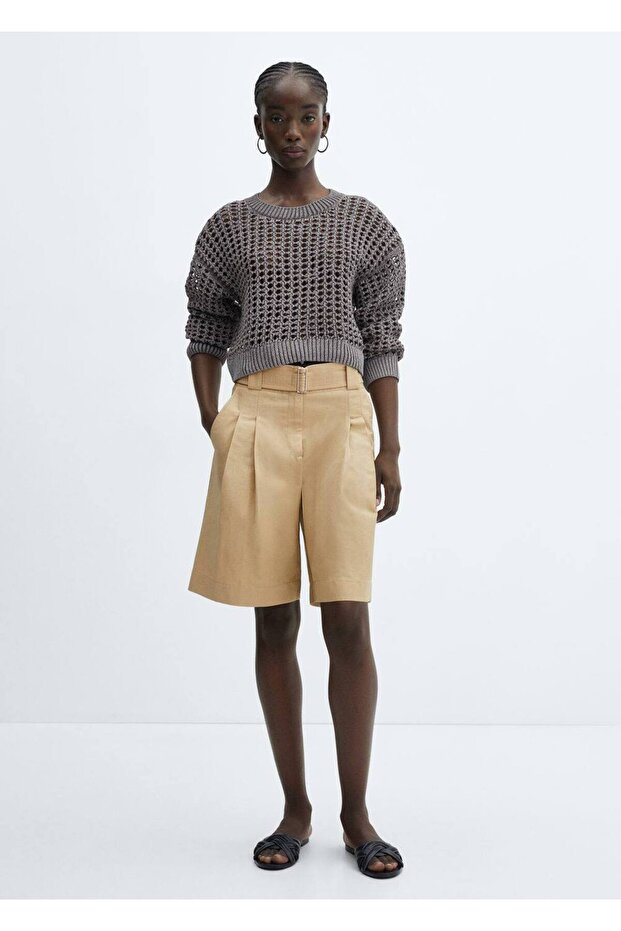 Pens detaylı Bermuda şort - 8