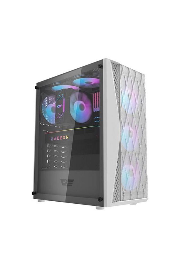 Melody White 4x12cm Autoring RGB Fanlı Temperli Cam Mesh Panel Bilgisayar Kasası - 3
