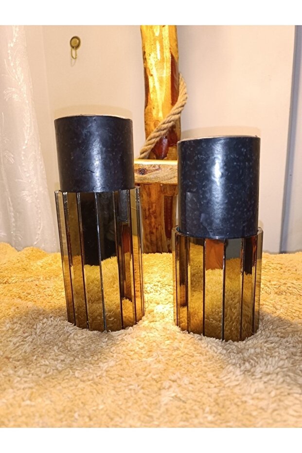 Bronz Aynalı Mumluk-şamdan Seti - 1