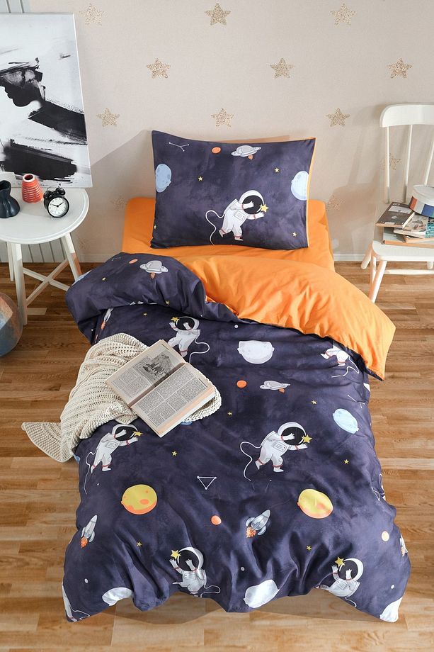 Kolay Ütülenir Nevresim Takımı Tek Kişilik Astron Lacivert - 1