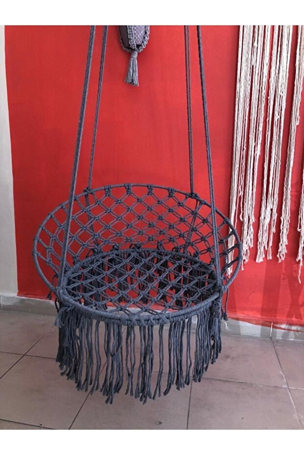 Makrome Özel Örgü Salıncak Hamak Pamuk Ip 60 X 80 - 3