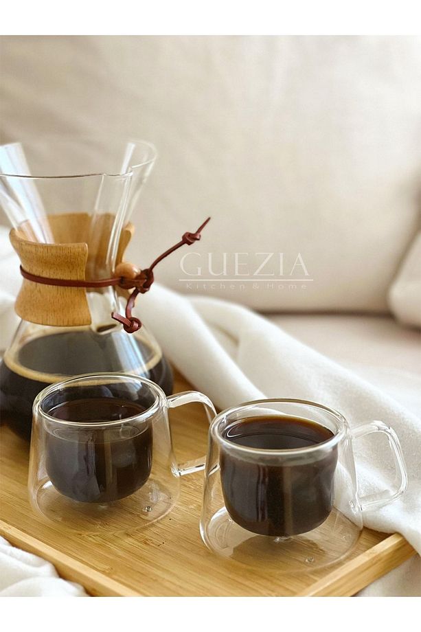 Dayanıklı Kulplu Çift Cidarlı Espresso Bardak | Kahve Bardağı | Borosilikat 2 Adet | 200 ml - 4