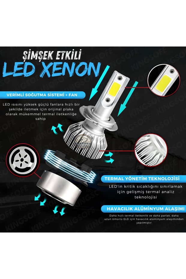 Fiat Egea 2015-2023 Sis Farı Uyumlu Şimşek Etkili Led Xenon Performance Series H11 - 3