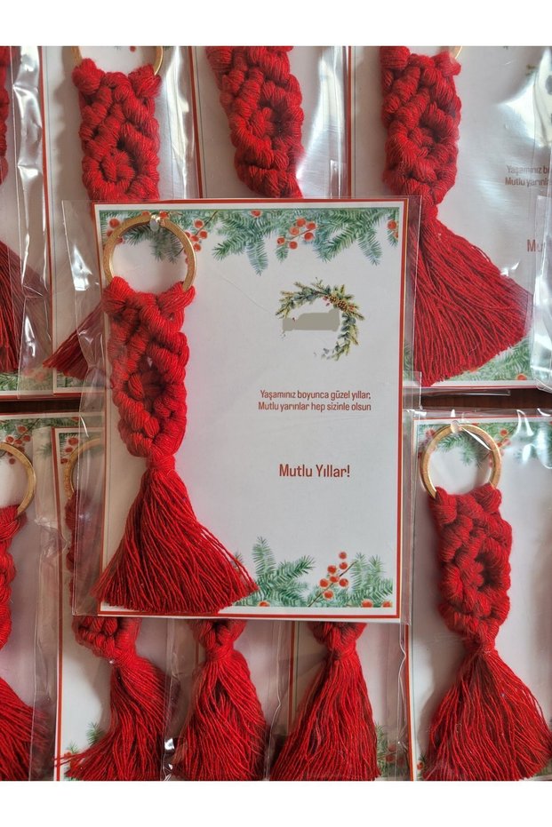 New year, new year, merry christmas custom macrame keychain 10 pieces
