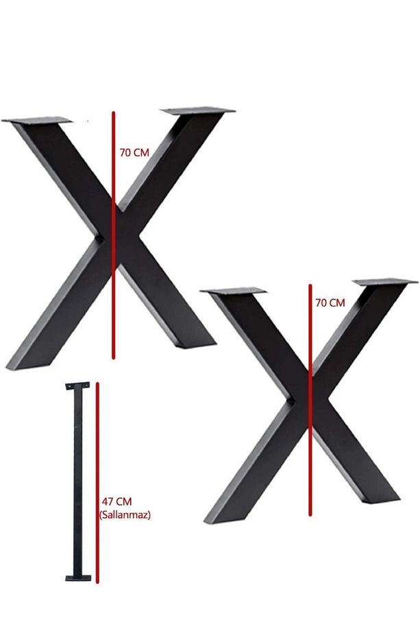 X Ayak Masa Ayağı Metal Ayak Siyah - 2