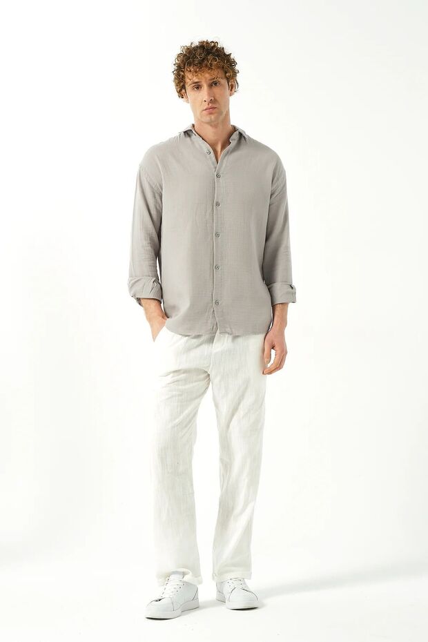 قميص كتان أساسي مريح - 6