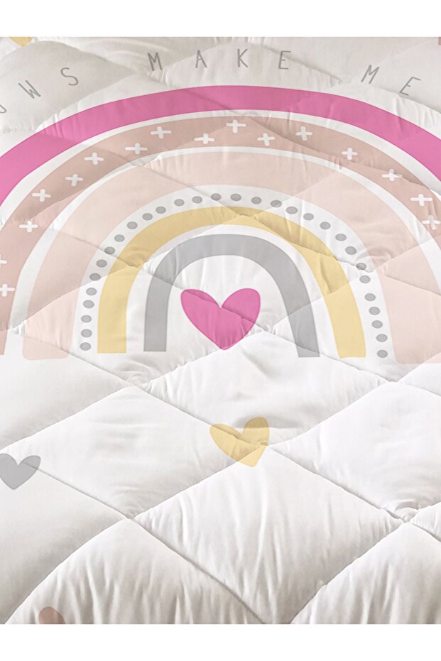 لحاف مبطن بنمط قوس قزح، مفرش سرير مزخرف - 2