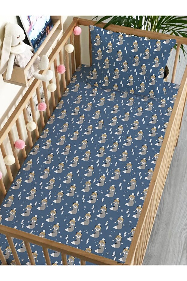 New Year's Theme Animal Pattern Printed Baby Size Elastic Sheet Set