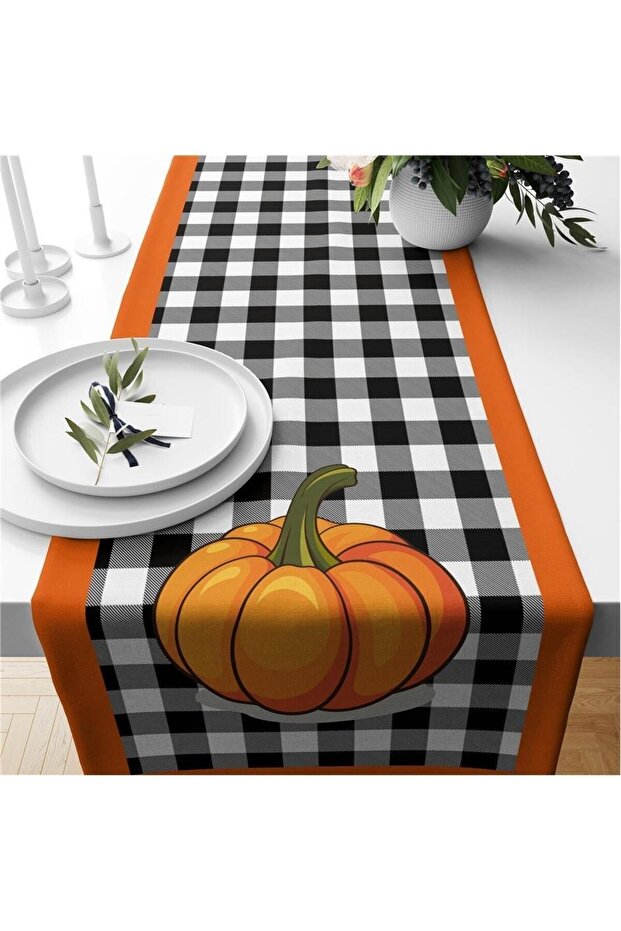 Pumpkin Patterned Autumn Runner - 1