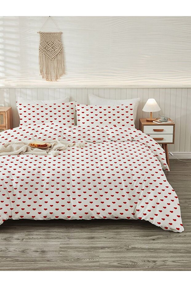 Red Heart Double Duvet Cover Set (WITHOUT BED) 200x220 cm