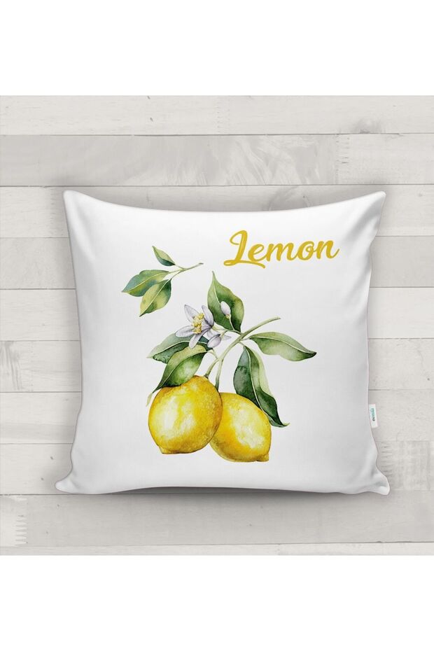 Lemon Patterned Throw Pillow Cover - 1