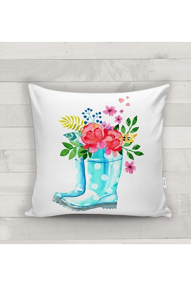 Floral Patterned Throw Pillow Case - 2