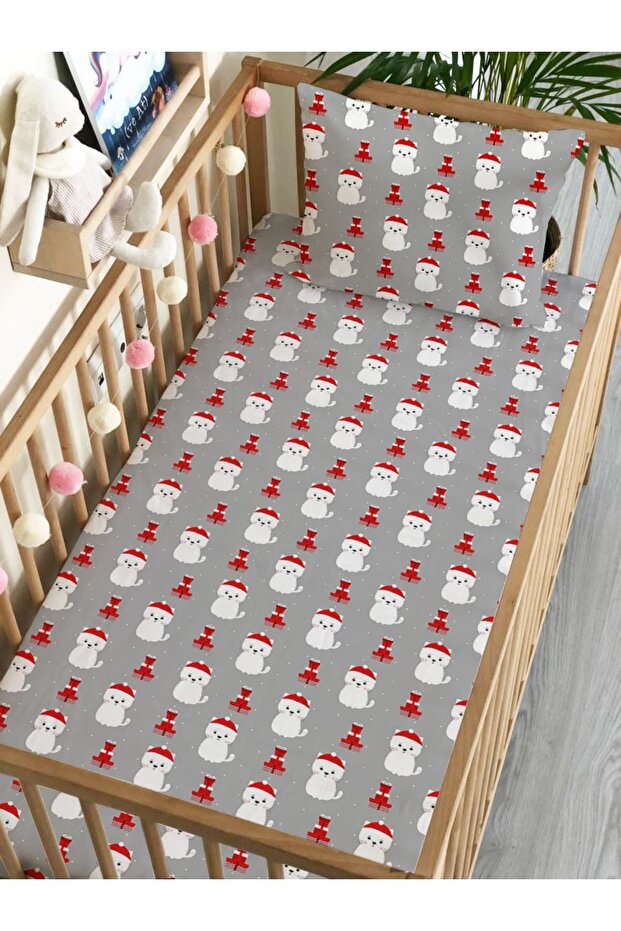 New Year's Theme Animal Pattern Printed Baby Size Elastic Sheet Set