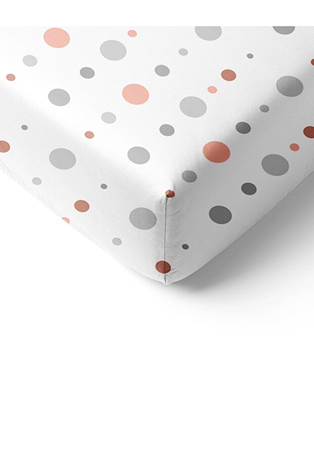 Circle Patterned Printed Single Elastic Sheet Set - 2