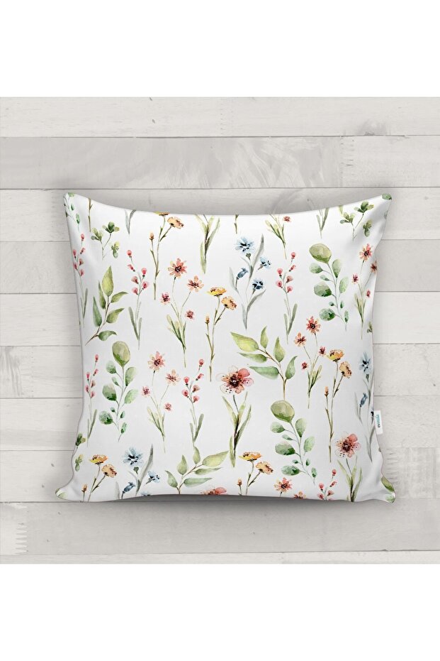 Floral Patterned Throw Pillow Case - 2