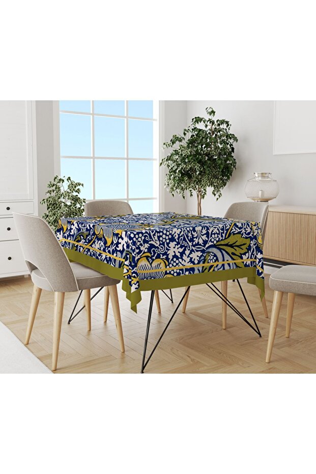 Baskılı Modern Desen Kadife Doku Masa Örtüsü - 1
