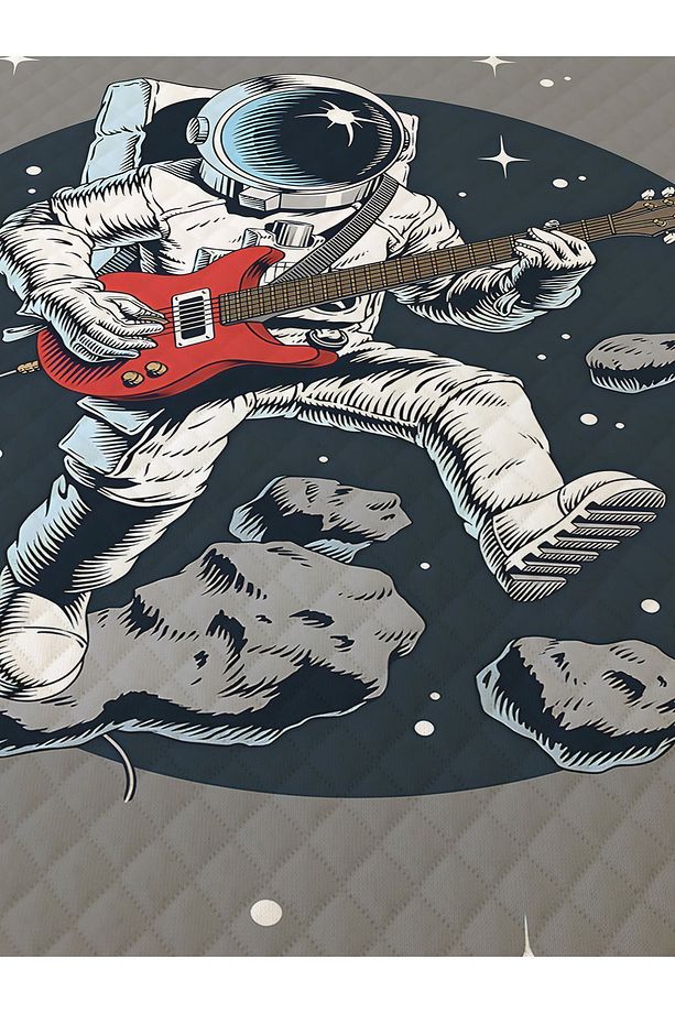 Gitar Desenli, Baskılı Tek Kişilik ve Çocuk Pike Takımı - 2
