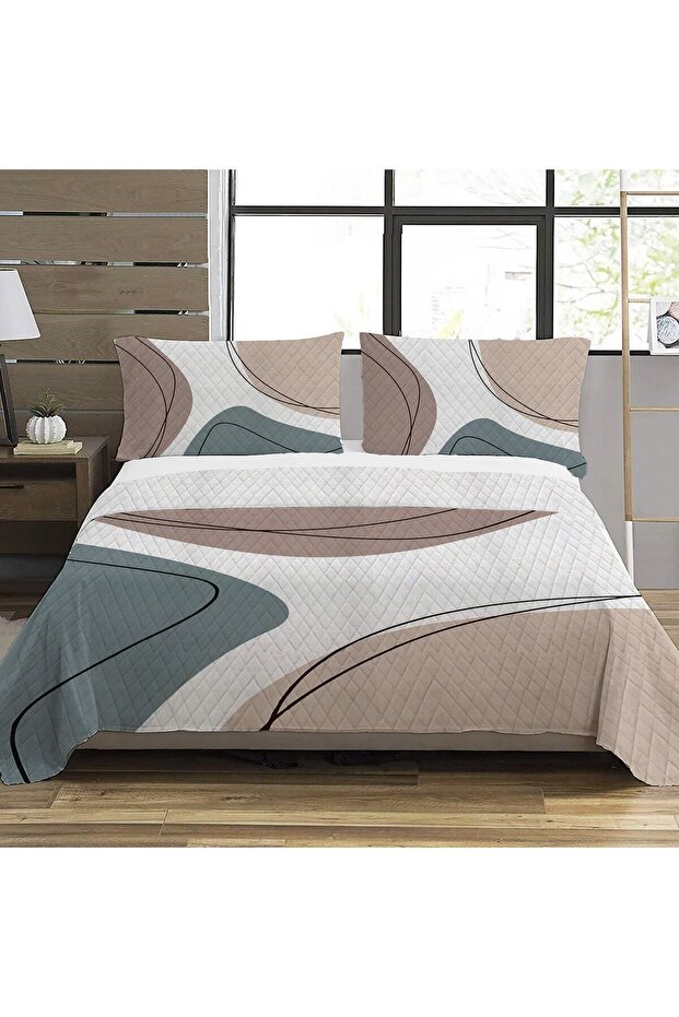 نمط تجريدي مزدوج مطبوع بيكيه (200x220 سم)