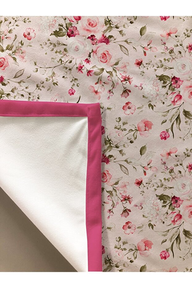 Floral Patterned Tablecloth Pink - 2