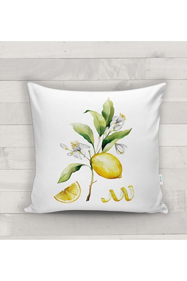 Lemon Patterned Throw Pillow Cover - 1