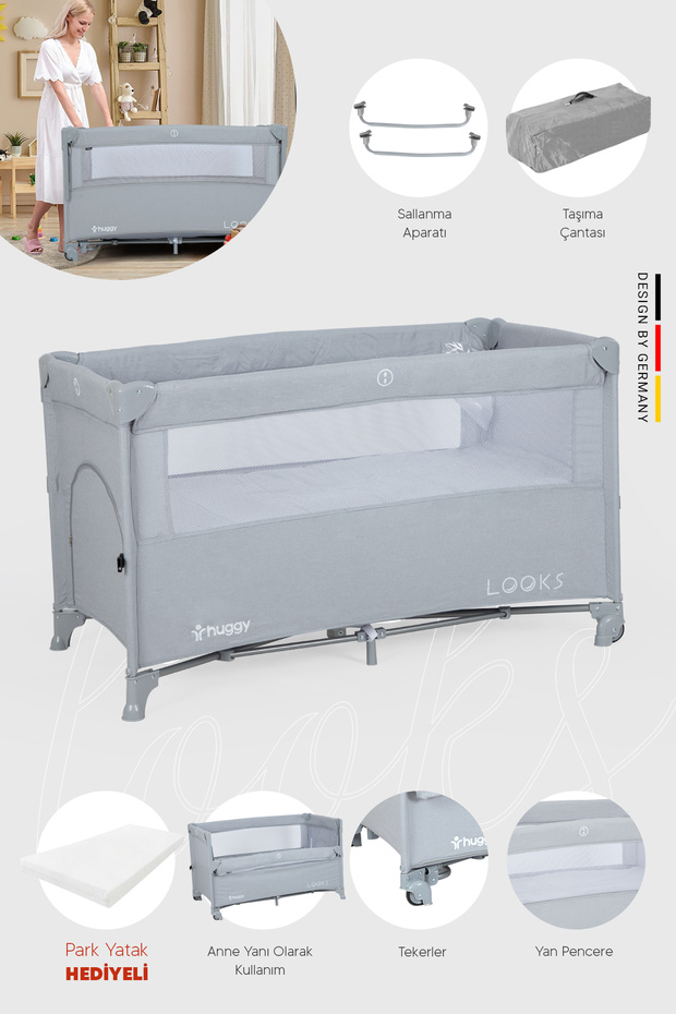 Huggy Looks 5 In 1 Anne Yani Park Yatak Oyun Parkı+yatak 60x120