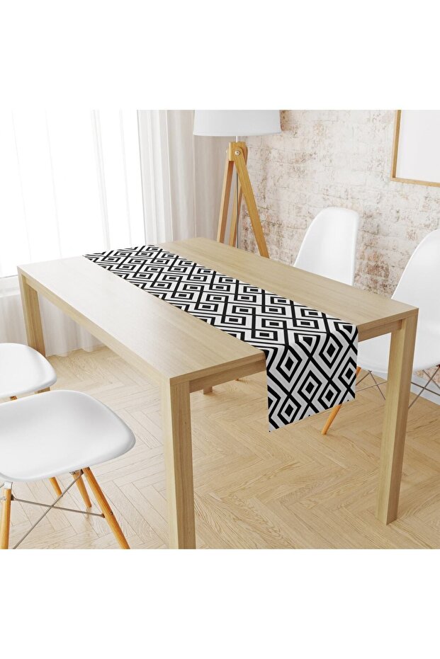 Evmila Black Geometric Pattern Runner Llrn 121 - 1