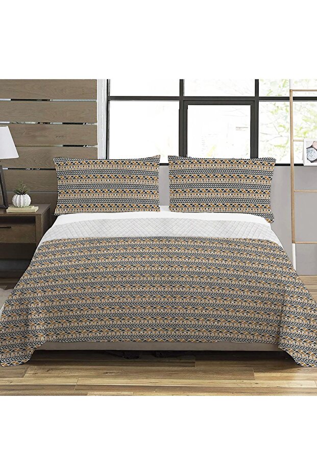 نمط عرقي مزدوج مطبوع بيكيه (200x220 سم) ملون