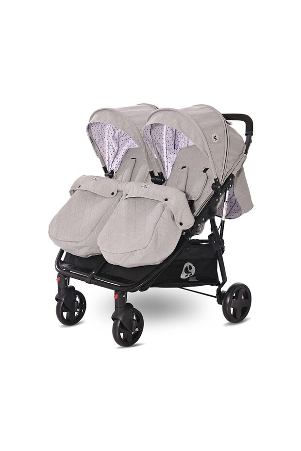 Duo Ikiz Bebek Arabası - Grey Dots - 3