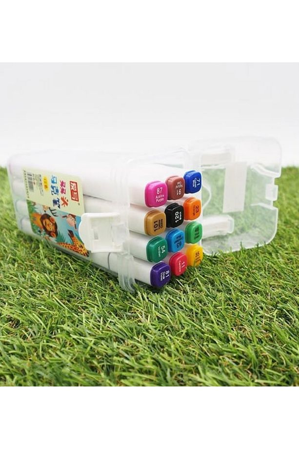 Marker Kalem Profesyonel Çift Taflı Keçeli Boya Kalemi 12 li Yüksek Kalite Touch Room Two Nip Marker - 6