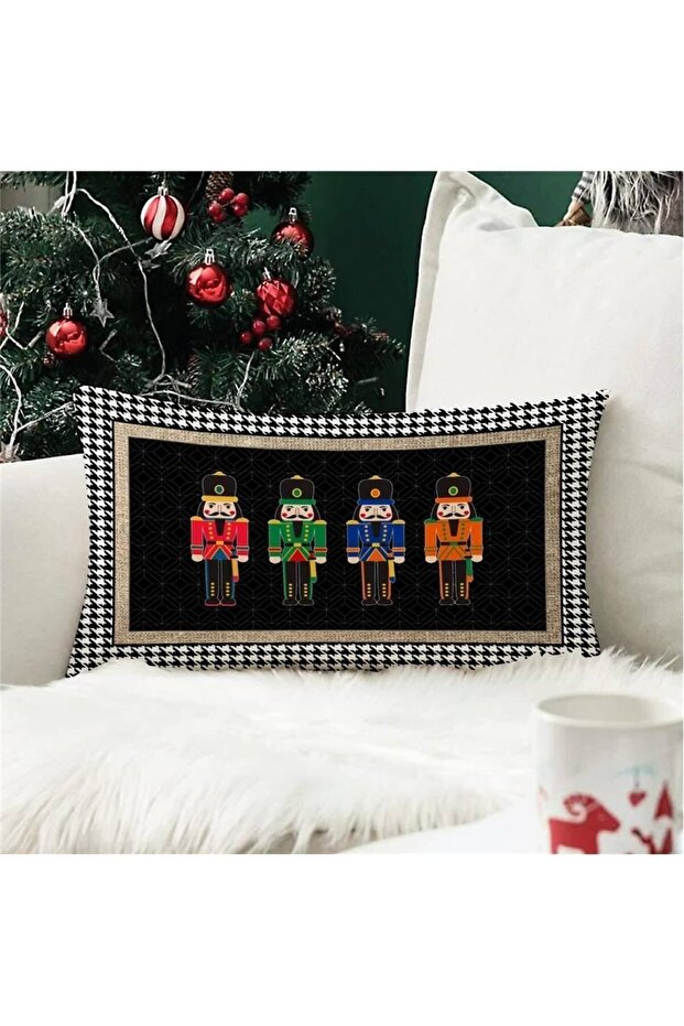 New Year's Special Bullet Soldier Patterned Rectangular Throw Pillow Case - 1