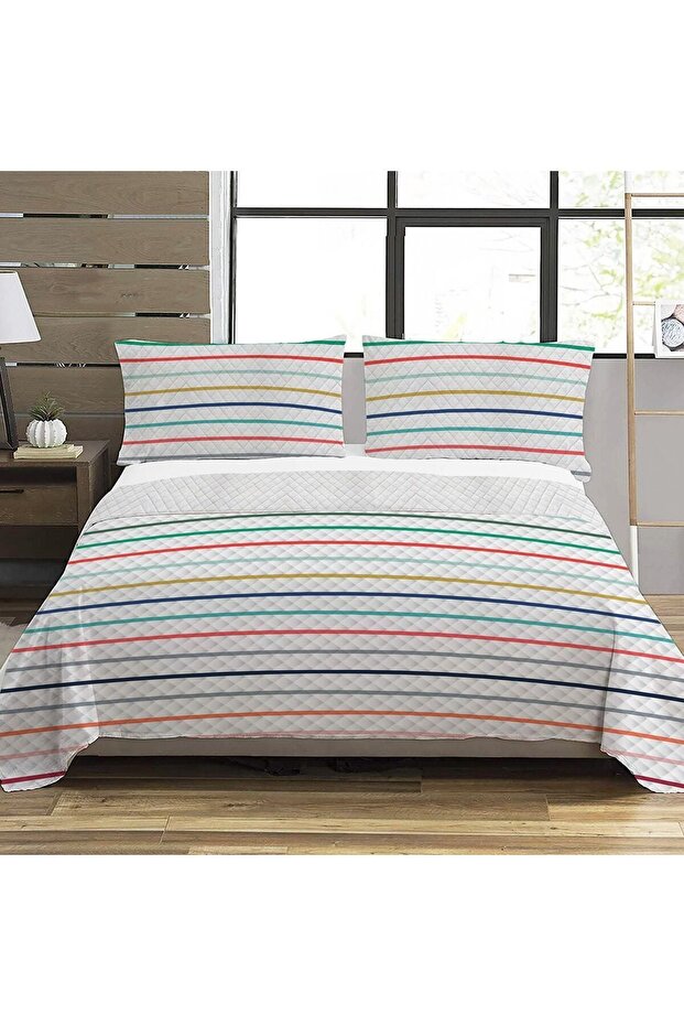 نمط حديث مزدوج مطبوع بيكيه (200x220 سم) ملون