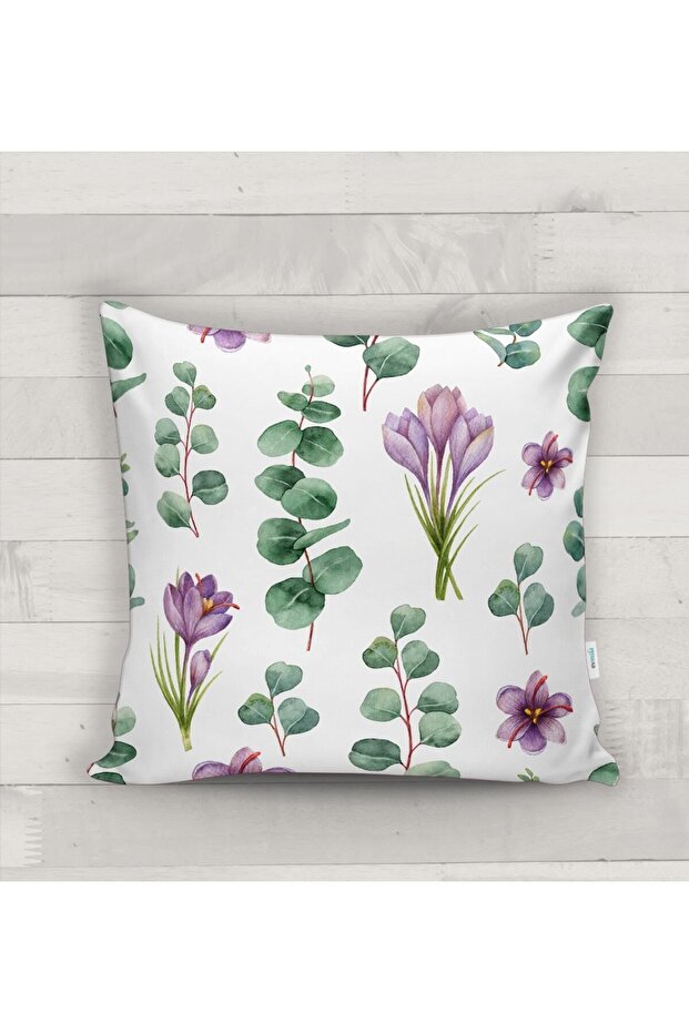 Floral Patterned Throw Pillow Case - 1