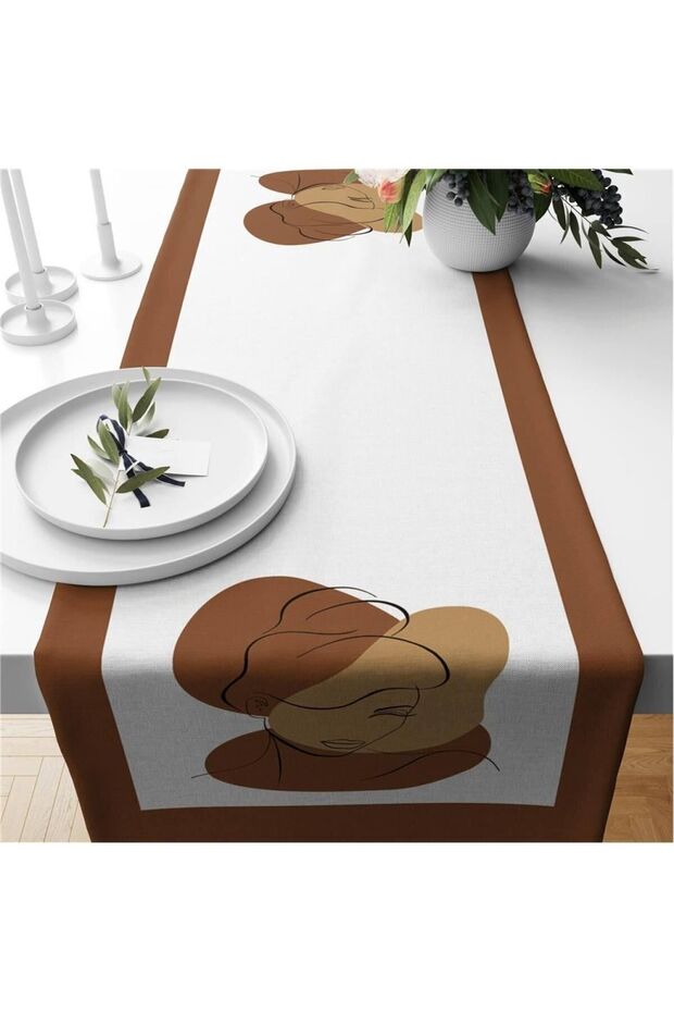 Modern Patterned Velvet Runner - 1