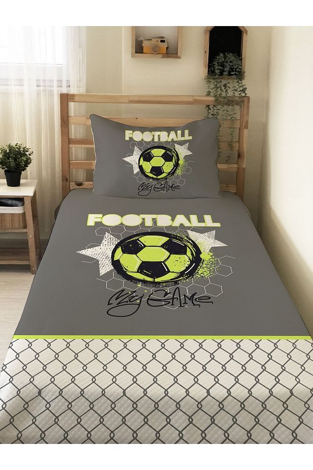 Futbol Desenli, Baskılı Tek Kişilik ve Çocuk Pike Takımı - 1