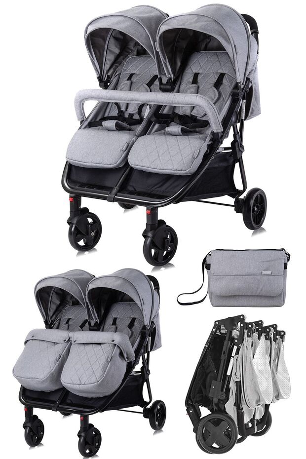 Duo Ikiz Bebek Arabası – Cool Grey - 1