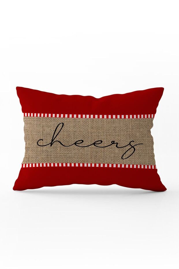 New Year's Themed Cheery Written Velvet Throw Pillow Cover