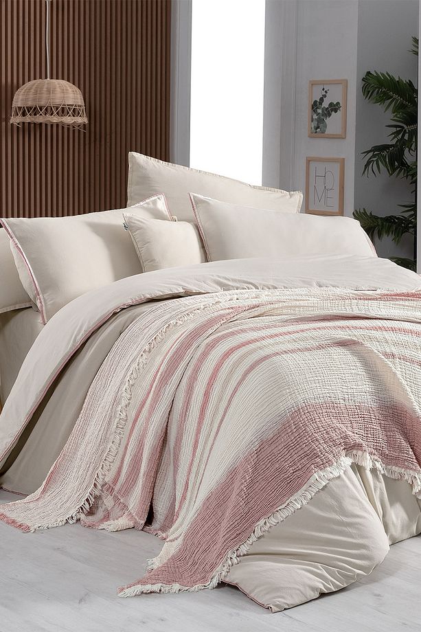 Ribera Çift Kişilik %100 Pamuk Mood Comfort Nevresim Takımı ve Yatak Örtüsü Seti - 1