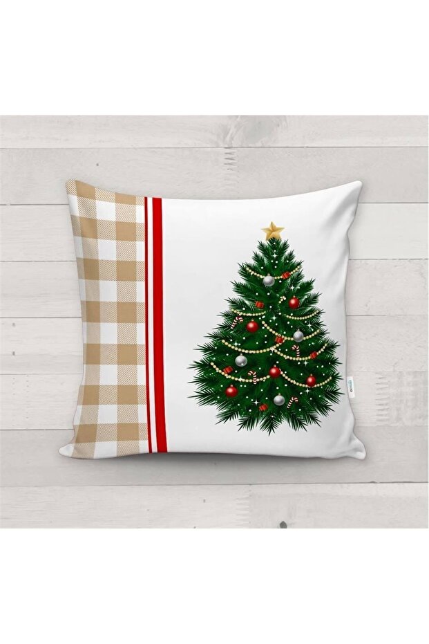 Christmas Special Tree Patterned Velvet Throw Pillow Cover