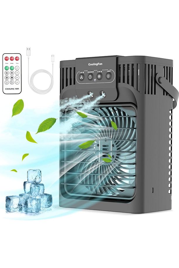 Mobil Klima, 4'ü 1 Arada Hava Soğutucu, 1200 ml Su Tankı, 3 Hız, 3 Sis Modu, LED Işıklı, Zamanlayıcı - 1