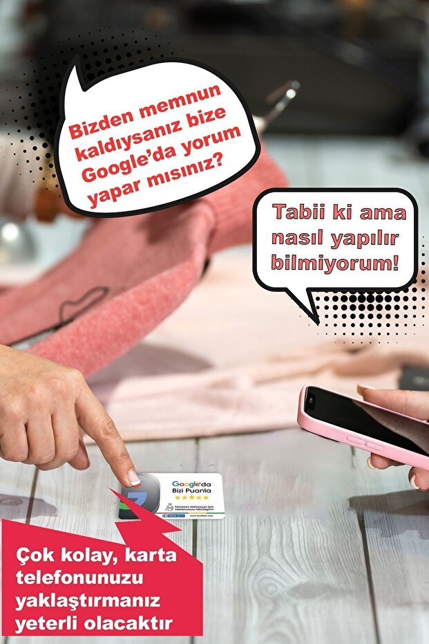 Google Yorum Kartı (Google Puanlama Kartı - Karekod Yorum Alma Kartı - Google NFC Yorum Kartı) - 3