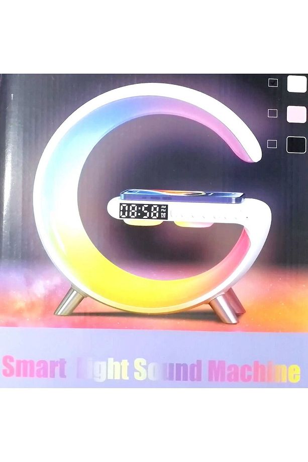 Smart Light Sound Hoparlör,kablosuz Şarj Cihazı Saat,alarm Led Gece Ve Masa Lambası - 2