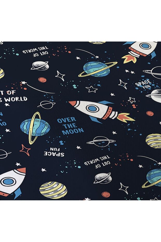 Set de cearșafuri elastice unice imprimate cu tematică spațială - 3