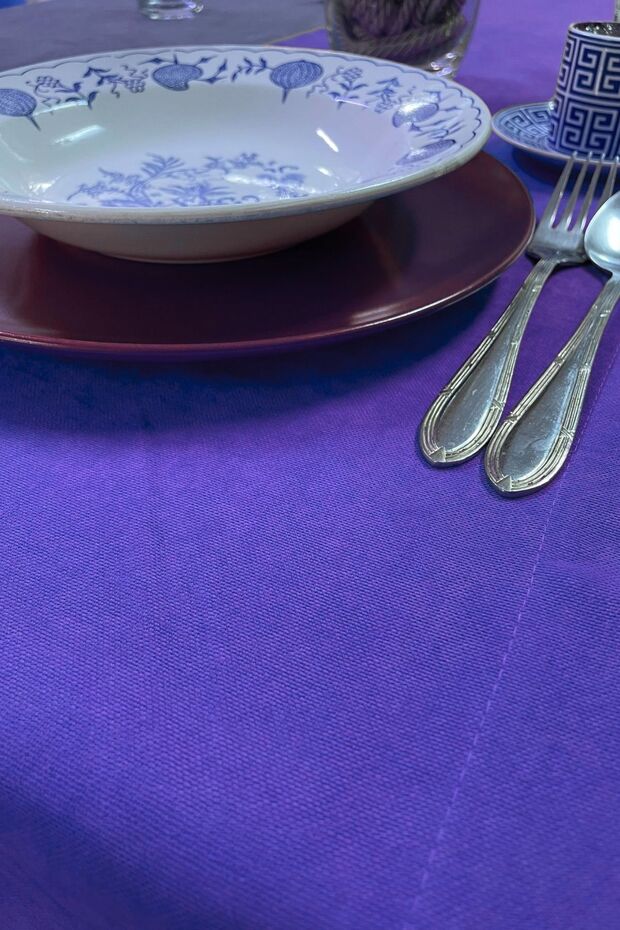 حذاء برشلونة مخملي مستطيل باللون الأرجواني - 5