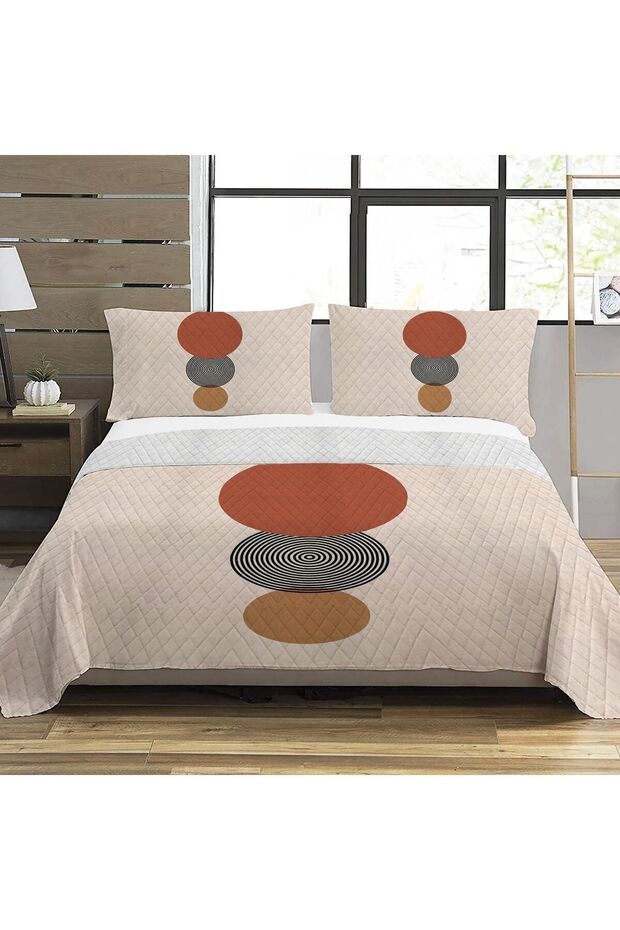 نمط تجريدي مزدوج مطبوع بيكيه (200x220 سم)