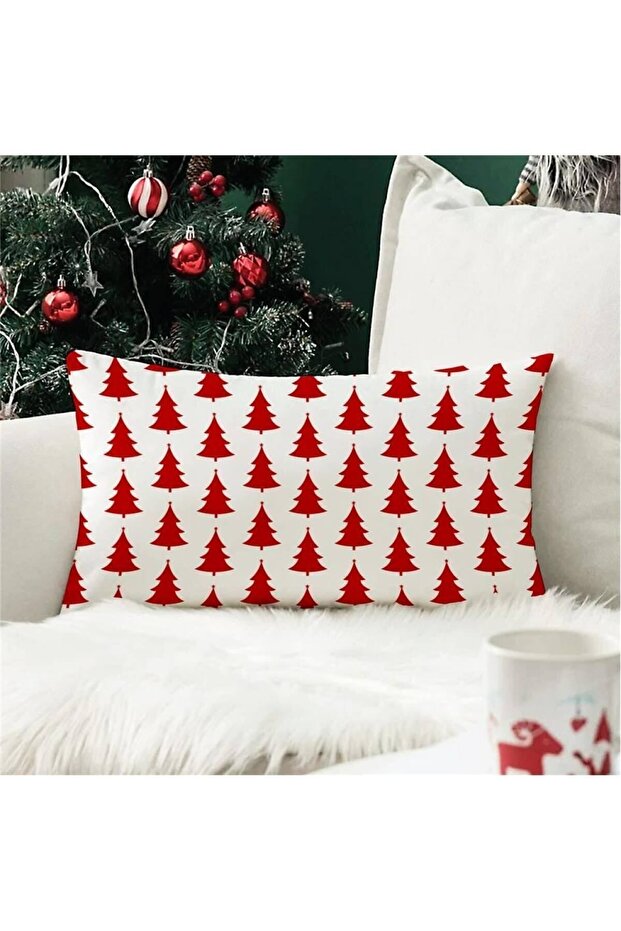 New Year's Special Tree Patterned Rectangular Throw Pillow Cover - 1