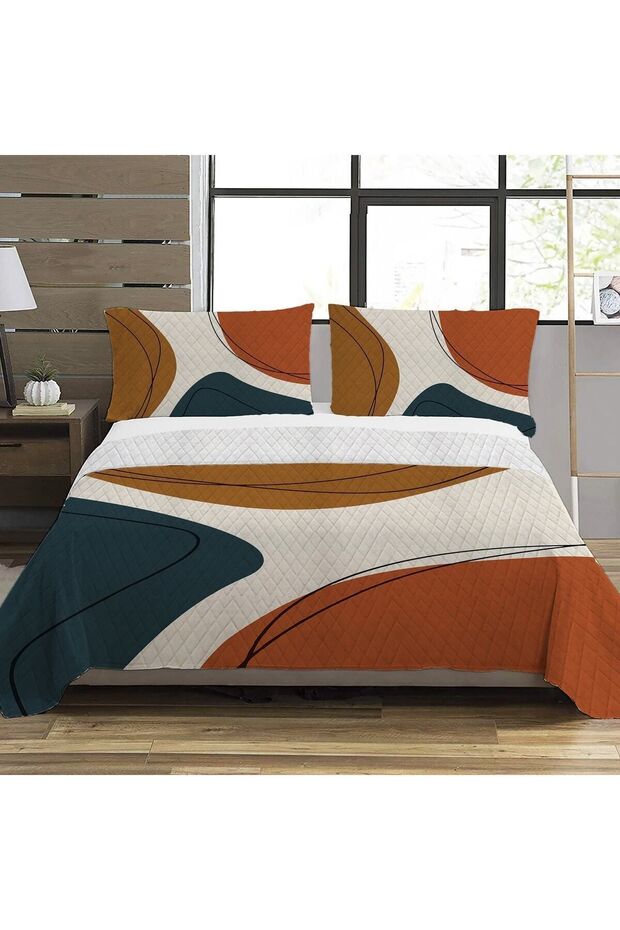 نمط تجريدي مزدوج مطبوع بيكيه (200x220 سم)