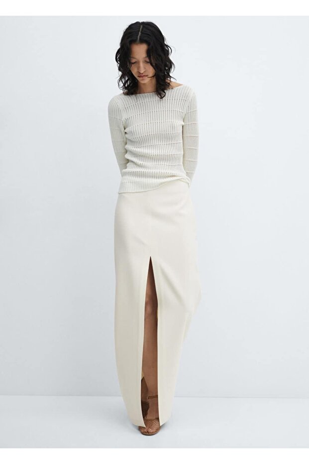 Yırtmaçlı uzun etek - 2