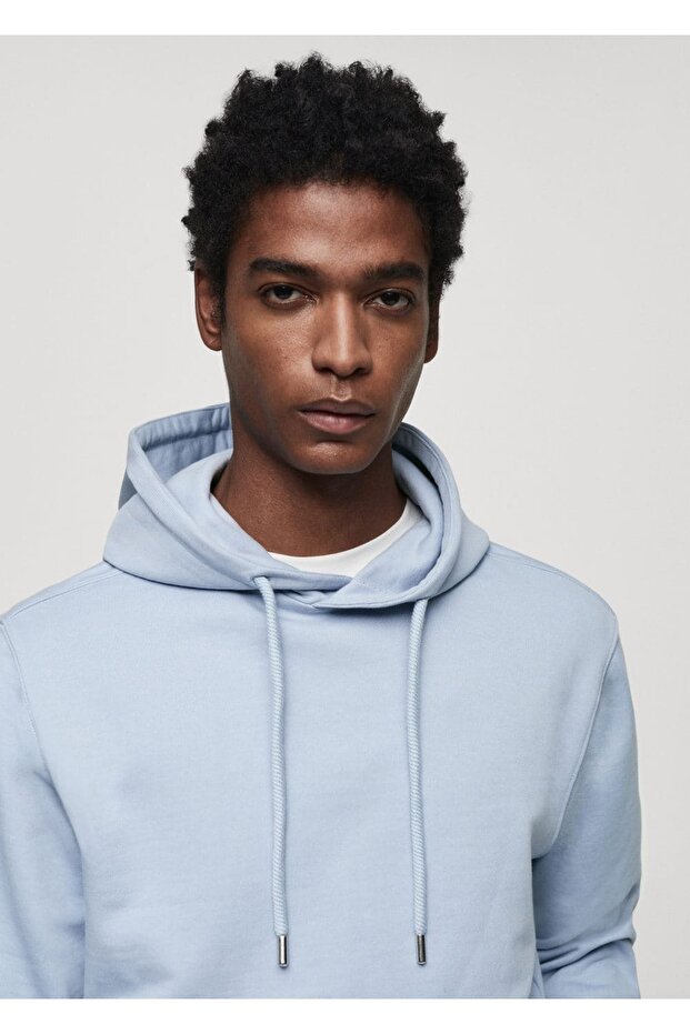 Hafif pamuklu kapüşonlu sweatshirt - 7