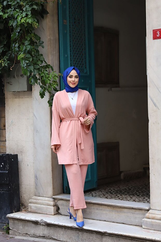 Belted Kimono Double Set - 7